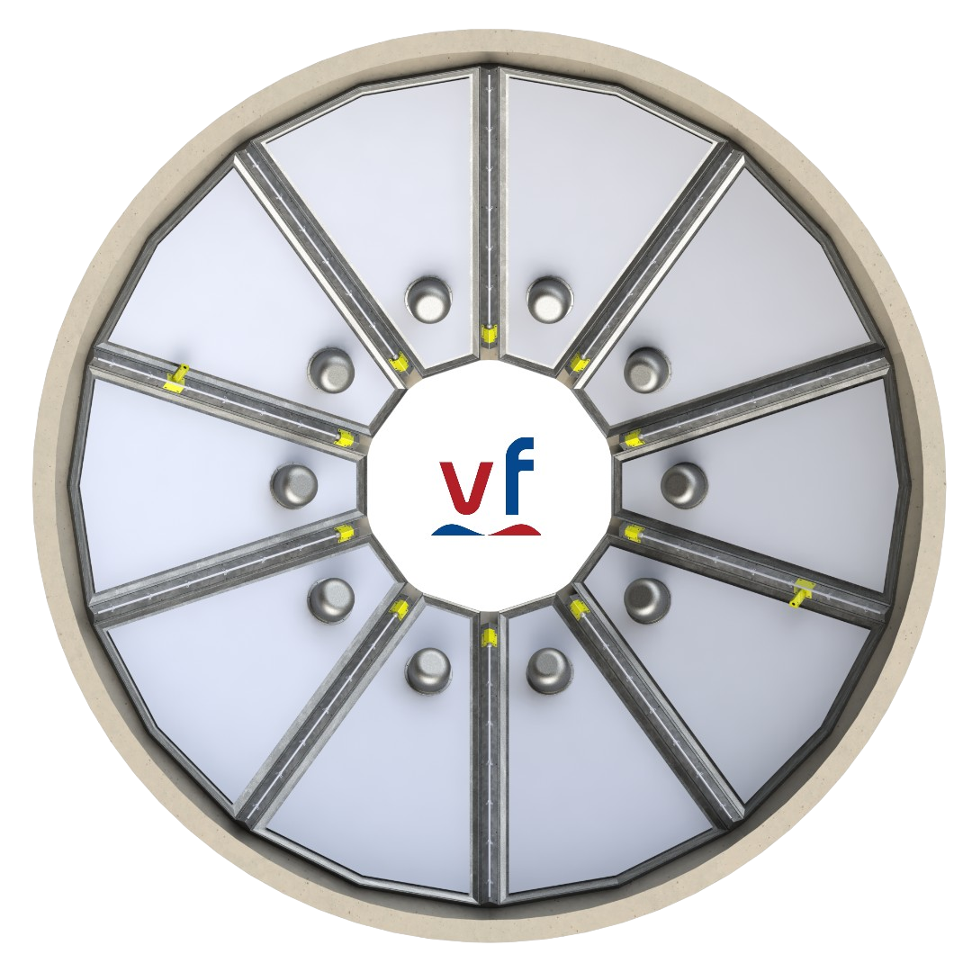 WaveFloor reclaim system benefits and modular floor diagram